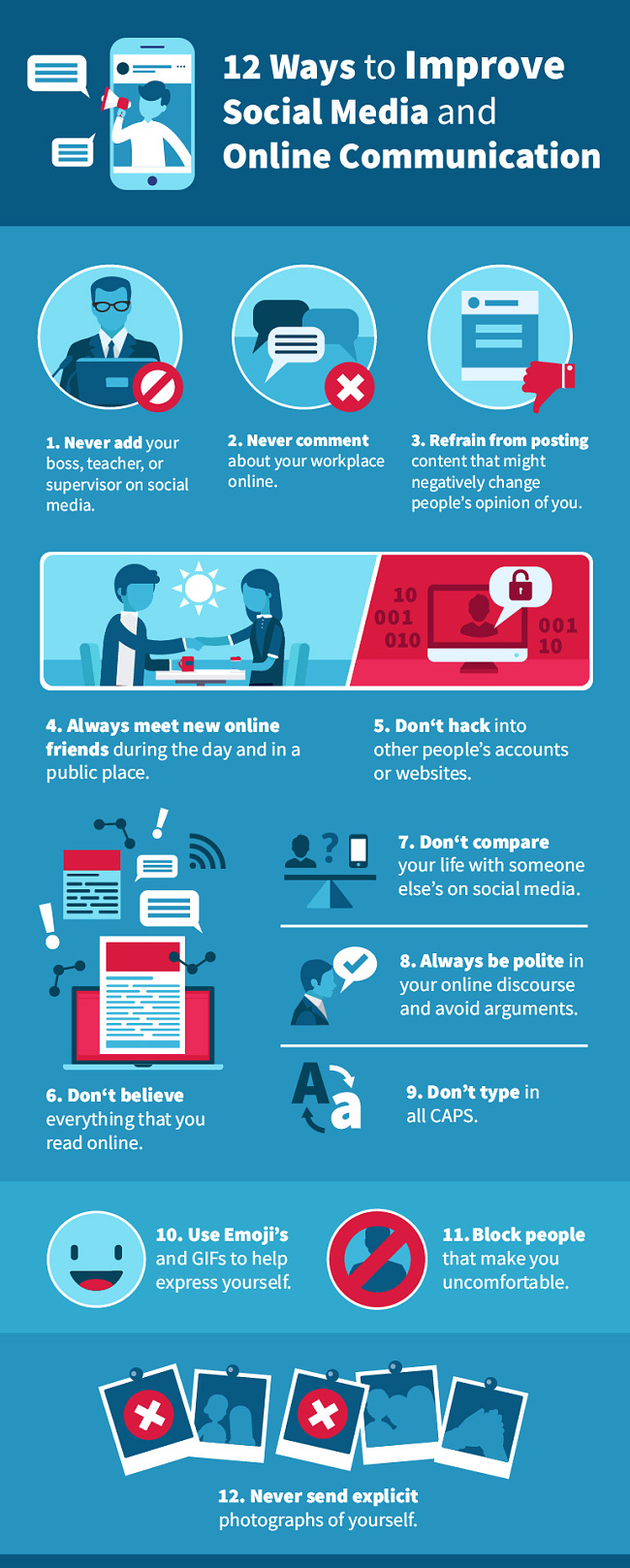 Zrzut ekranu przedstawiający sposoby na ulepszenie medi&oacute;w społecznościowych i komunikacji online