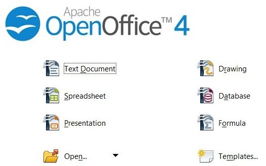 Вікно привітання OpenOffice