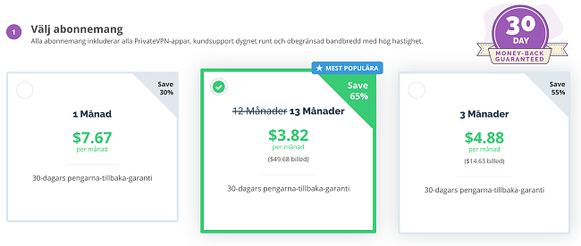 Sk&auml;rmdump av choosina betalningsplan
