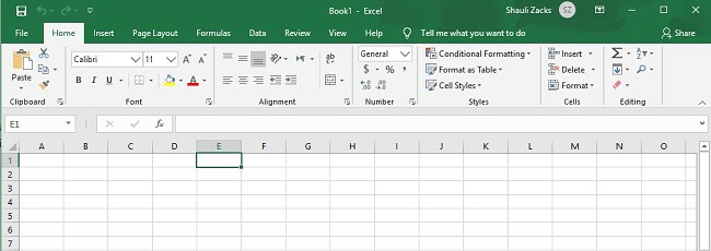 скріншот робочої панелі Excel