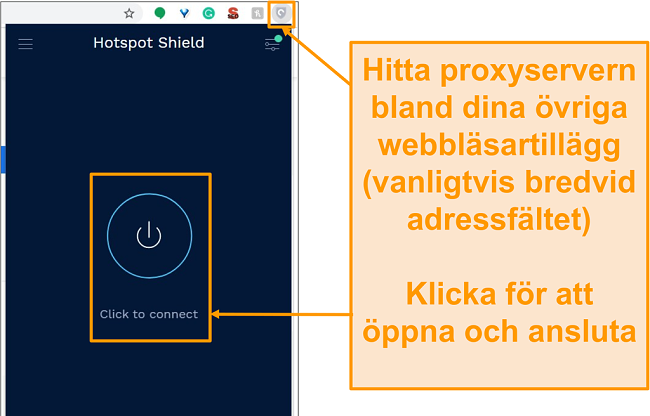 Sk&auml;rmdump av Hotspot Shield gratis proxy-webbl&auml;sarf&ouml;rl&auml;ngning
