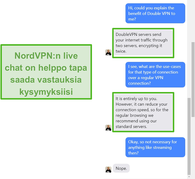 N&auml;ytt&ouml;kuva NordVPN-live-chat-ohjeista.