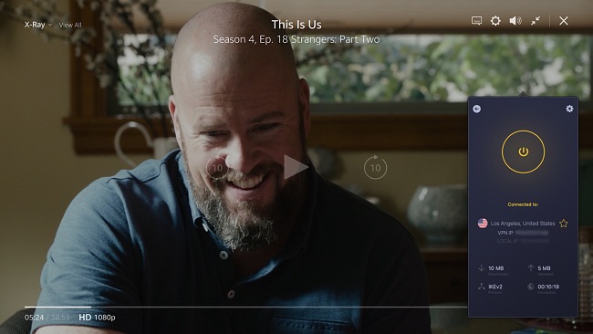 Скриншот фильма &laquo;Это мы&raquo; во время потоковой передачи с помощью CyberGhost на Amazon Prime Video.