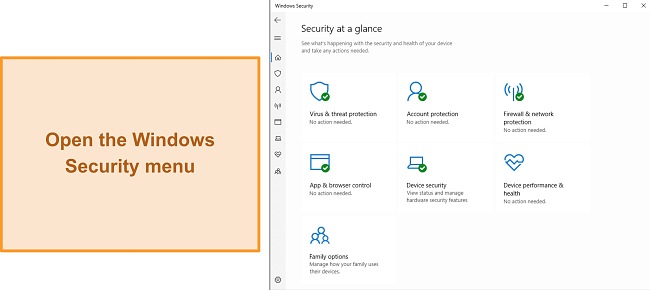Screenshot showcasing the opening menu of Microsoft Defender's Windows Security interface, prompting the question of its adequacy