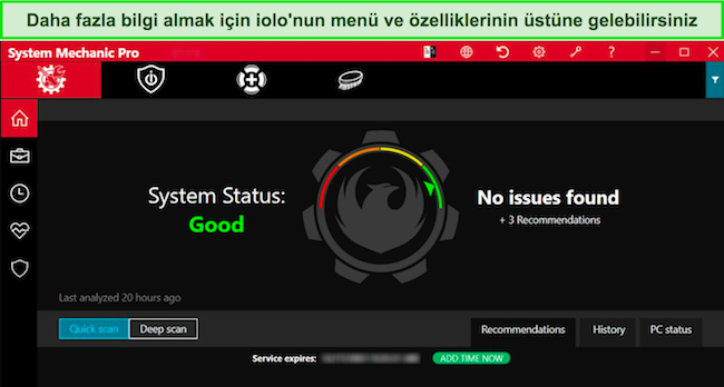 Gezinmesi kolay aray&uuml;z&uuml;n&uuml; g&ouml;steren iolo'nun Windows uygulamasının ekran g&ouml;r&uuml;nt&uuml;s&uuml;