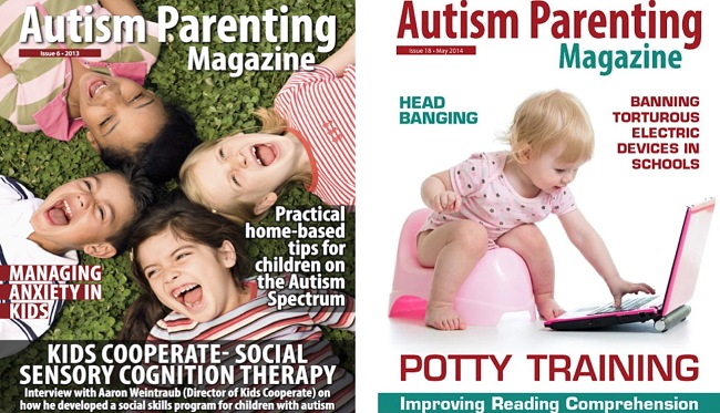Screenshots of the Autism Parenting Magazine app