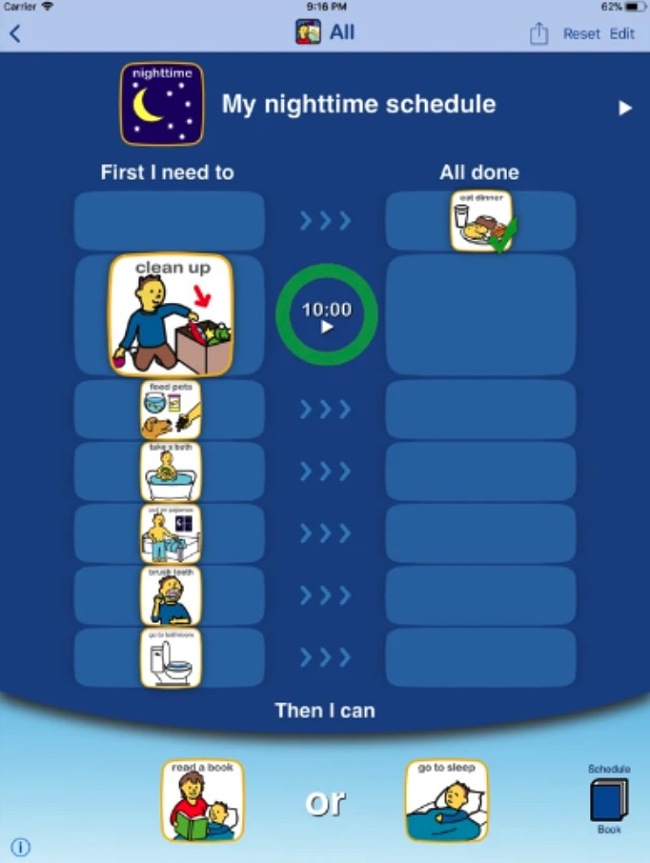 Screenshots from the Choiceworks App