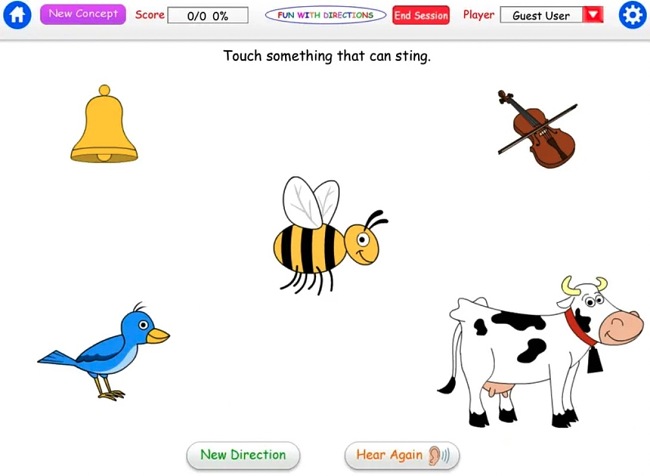 Screenshots from the Fun With Directions App