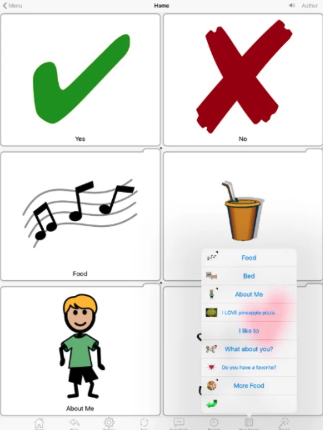 Screenshots from the MyTalkMobile App
