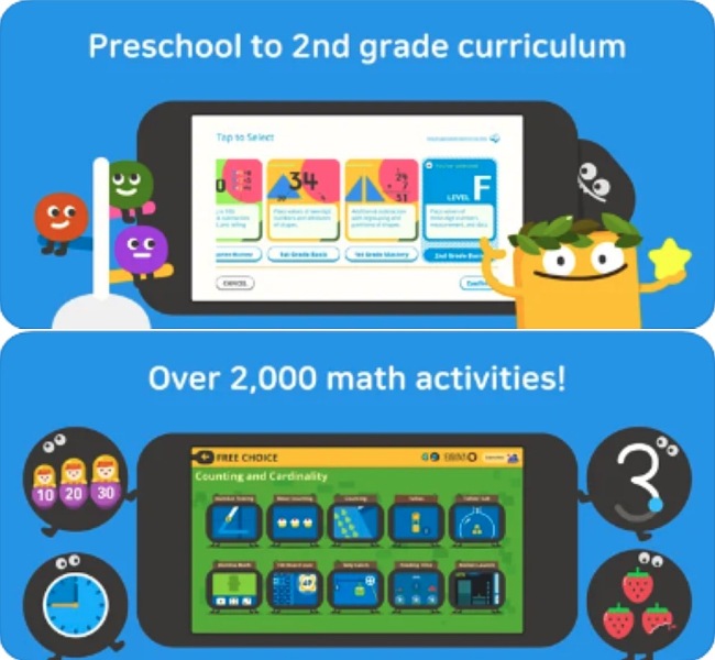 Screenshots from the Todo Math App