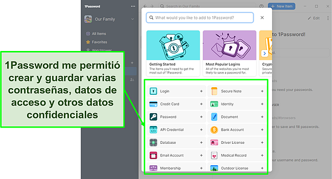 1Password facilita la adici&oacute;n de contrase&ntilde;as.