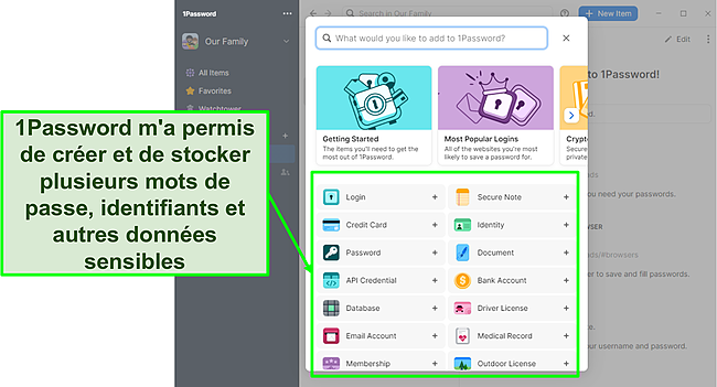 1Password facilite l'ajout de mots de passe.