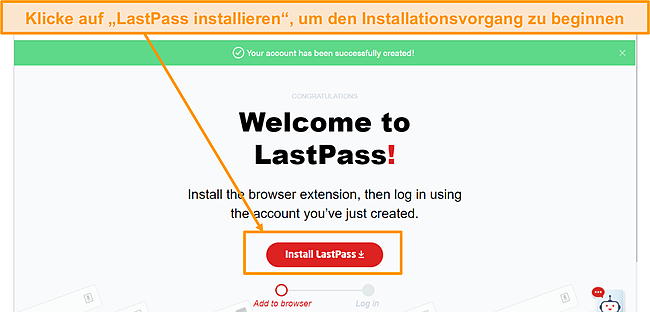 Screenshot des Installationslinks f&uuml;r die LastPass-Browsererweiterung.