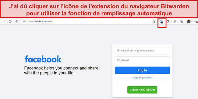 Capture d'&eacute;cran du processus de remplissage automatique de Bitwarden.