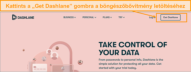 K&eacute;pernyők&eacute;p a Dashlane let&ouml;lt&eacute;si linkj&eacute;ről.
