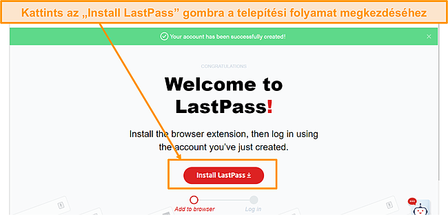 K&eacute;pernyők&eacute;p a LastPass b&ouml;ng&eacute;szőbőv&iacute;tm&eacute;ny telep&iacute;t&eacute;si hivatkoz&aacute;s&aacute;r&oacute;l.