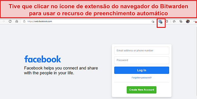 Captura de tela do processo de preenchimento autom&aacute;tico do Bitwarden.