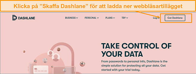 Sk&auml;rmdump av nedladdningsl&auml;nk f&ouml;r Dashlane.