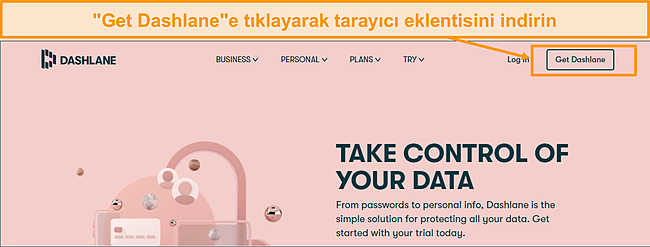 Dashlane indirme bağlantısının ekran g&ouml;r&uuml;nt&uuml;s&uuml;.