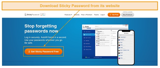 Downloading Sticky Password's Windows app