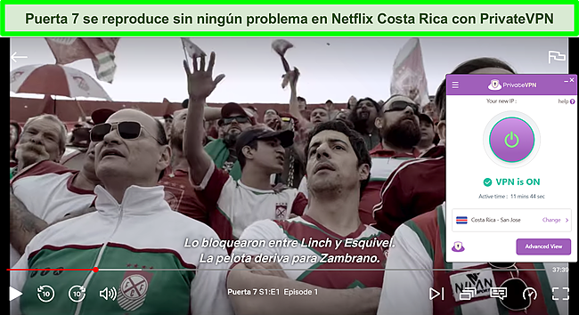 Captura de pantalla de PrivateVPN desbloqueando la p&aacute;gina de inicio de Netflix Costa Rica, mostrando el programa #6 Dark Desire en Costa Rica hoy.