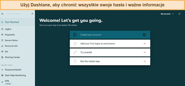 Zdjęcie przedstawia nazwę maski: 'Użyj Dashlane, aby chronić wszystkie swoje hasła i ważne informacje'