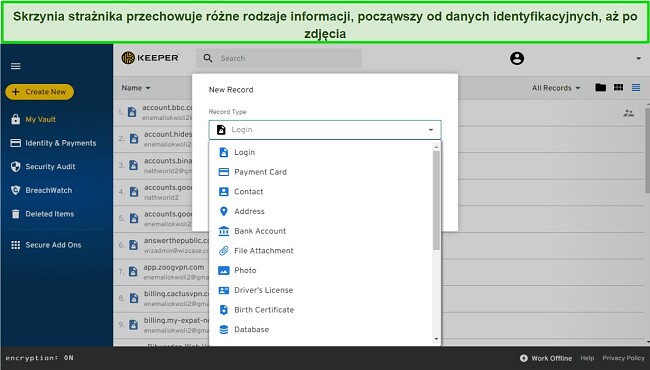 Najlepsze menedżery haseł dla rodziny: Keeper, Vault, Informacja