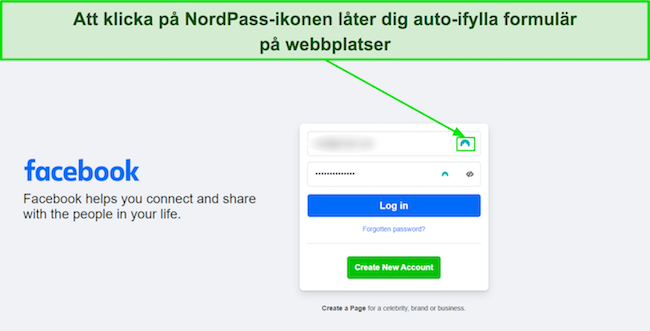 Sk&auml;rmdump av NordPass autofyllningsfunktion