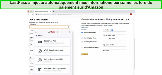 Capture d'&eacute;cran de J'ai &eacute;t&eacute; tr&egrave;s impressionn&eacute; par la fonction de remplissage automatique de LastPass.
