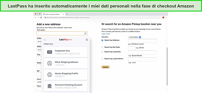 Screenshot di Sono rimasto molto colpito dalla funzione di riempimento automatico di LastPass.