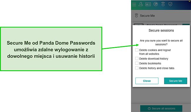 Podoba mi się, że mogę szybko usunąć całą historię przeglądania i dane, aby zapobiec śledzeniu adware.