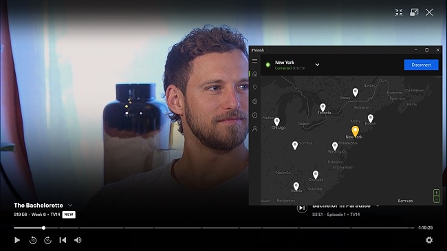 צילום מסך של הרווקה פרק 6 באמצעות השרת של IPVanish בניו יורק