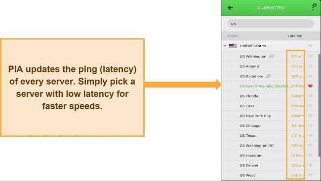 Image of PIA's US servers