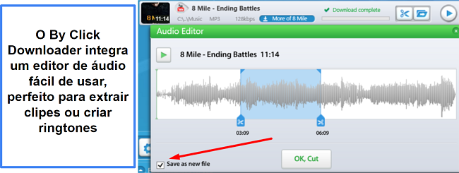By Click downloader editor de &aacute;udio