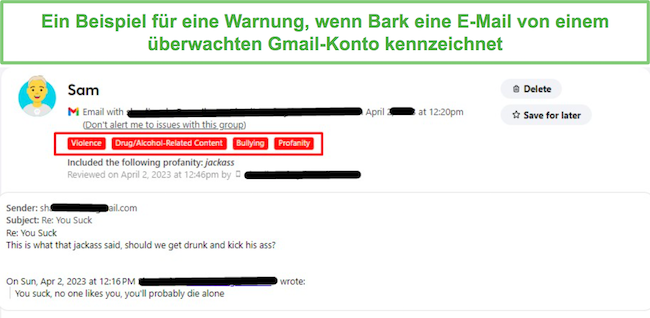 Bark Gmail-&Uuml;berwachung