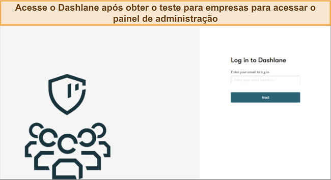 Captura de tela mostrando a p&aacute;gina de login do Dashlane